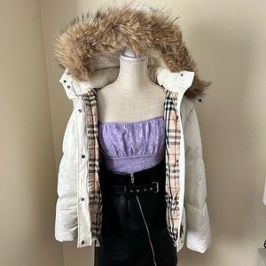 Burberry white puffer
